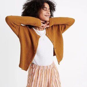 Madewell Deville Knit Cotton Blend Cropped Boxy Cardigan Sweater Size Medium